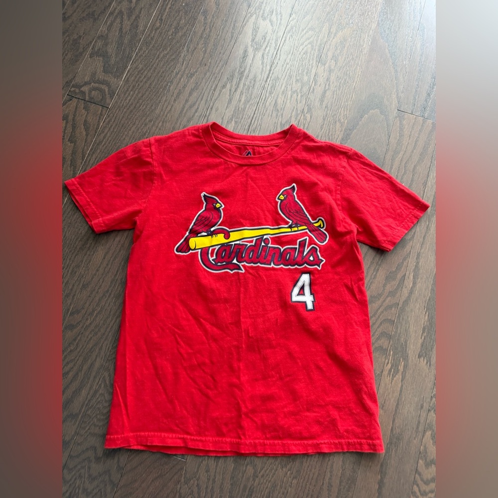 St Louis Cardinals Baseball Boys Youth Shirt Molina #4 MLB Red